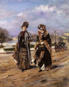 エドゥアルド・レオン・ガリド Painting - のんびり散歩する女性 エドゥアルド・レオン・ガリド